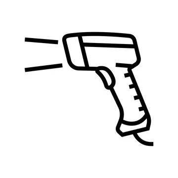 Barcode scanner industry line icon vector illustration Illustrazione stock