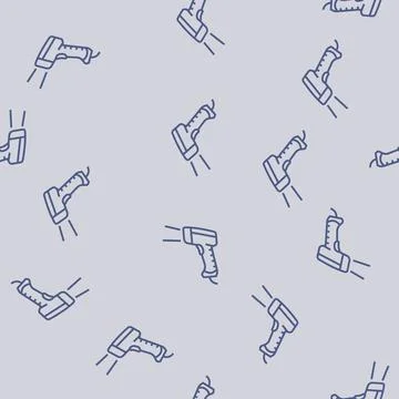 Barcode scanner industry line seamless pattern Stock Illustration
