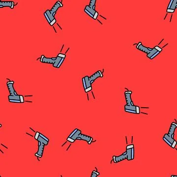 Barcode scanner industry vector seamless pattern Illustrazione stock