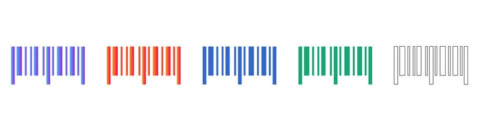 Barcode Scanner Interface Icons Set Illustrazione stock