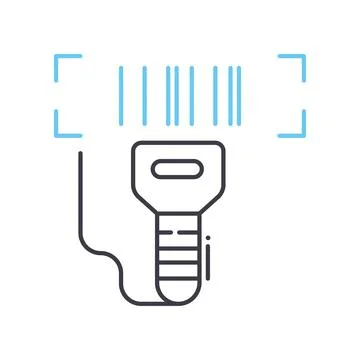 Barcode scanner line icon, outline symbol, vector illustration, concept sign 스톡 일러스트