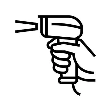 Barcode scanner line icon vector black illustration Illustrazione stock