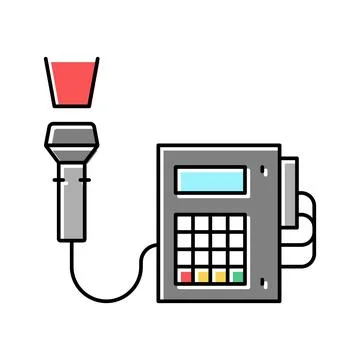 Barcode scanner with pos terminal color icon vector illustration 스톡 일러스트