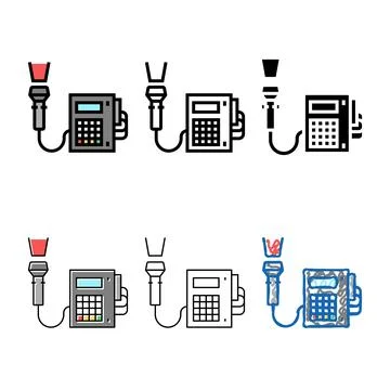 Barcode scanner with pos terminal color icon vector edition Illustrazione stock