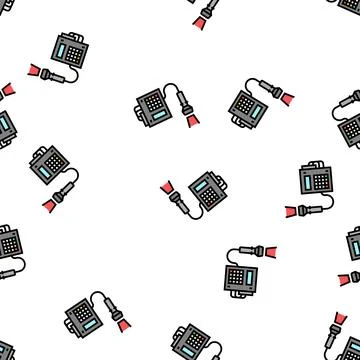Barcode scanner with pos terminal vector seamless pattern イラスト素材