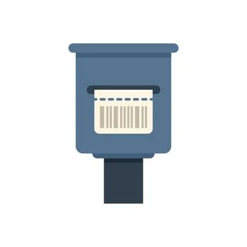Barcode scanner printing label with barcode sticker coming out Stock-Illustration