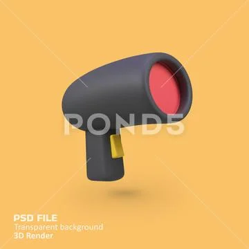 Barcode Scanner Product isolated 3d render icon illustration PSD-Vorlage