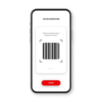 Barcode scanner, reader app for smartphone. Identification tracking code. Serial Stock-Illustration
