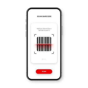 Barcode scanner, reader app for smartphone. Identification tracking code. Serial Stock-Illustration