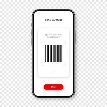 Barcode scanner, reader app for smartphone. Identification tracking code. Serial Stock Illustration