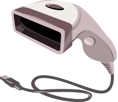 Barcode Scanner Reader USB Cable Retro Illustration of a barcode bar-code ... Photos