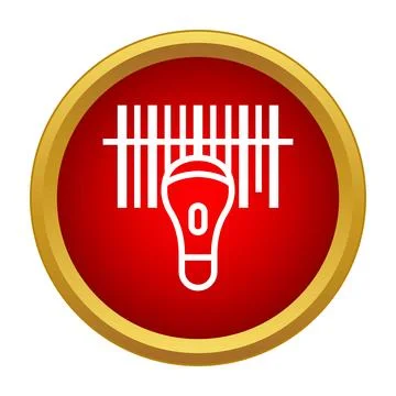 Barcode scanner reading product identification code icon Stock Illustration