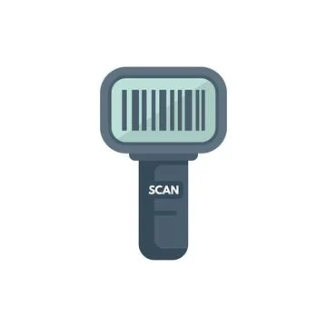 Barcode scanner is scanning a barcode Stock Illustration