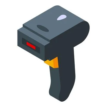 Barcode scanner scanning code isometric view Illustrazione stock