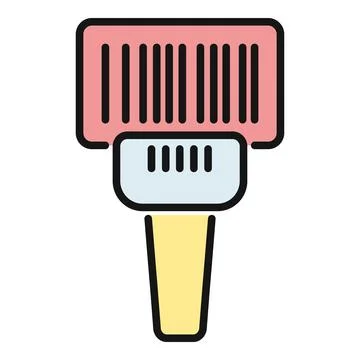 Barcode scanner scanning product for inventory management Stock Illustration