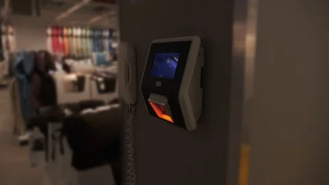 Barcode scanner in store Stock Footage 98418158