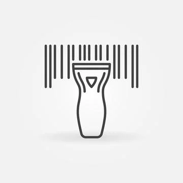 Barcode Scanner vector Bar Code Scanning concept line icon or symbol Stock-Illustration