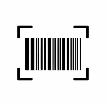 Barcode Scanner Viewfinder Glyph Icon Vector Stock Illustration
