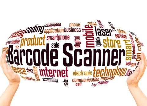 Barcode scanner word cloud sphere concept イラスト素材