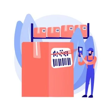 Barcode scanning abstract concept vector illustration. Stock-Illustration
