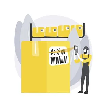 Barcode scanning abstract concept vector illustration. Stock Illustration