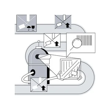 Barcode scanning abstract concept vector illustration. Stock Illustration