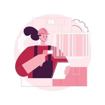 Barcode scanning abstract concept vector illustration. Stock Illustration