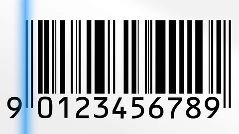 Barcode scanning with blue light Stock Footage 114293390