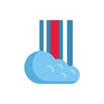Barcode scanning cloud data storage technology symbol 스톡 일러스트