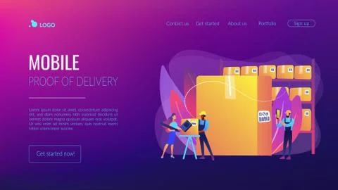 Barcode scanning concept landing page Stock Illustration