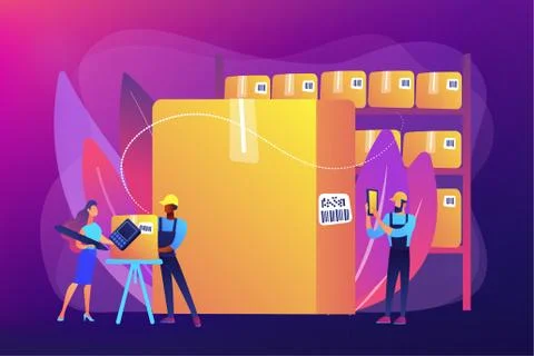 Barcode scanning concept vector illustration Illustrazione stock