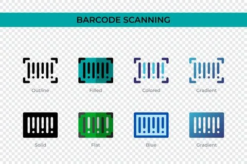 Barcode Scanning icon in different style. Barcode Scanning vector icons des.. 库存插图
