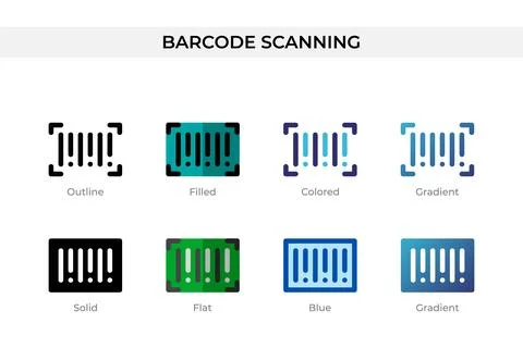 Barcode Scanning icon in different style. Barcode Scanning vector icons des.. Stock Illustration