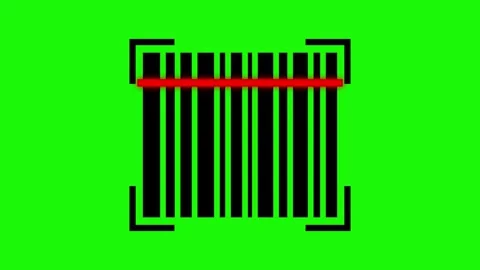 Barcode Scanning Icon on Green Background Stock Footage 325874643
