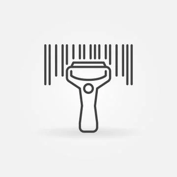 Barcode scanning linear icon. Vector bar code scanner symbol in Stock-Illustration