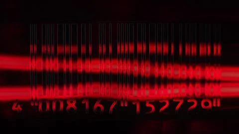 Barcode Scanning with Multiple Barcode Scanners Red Laser Beams Stock-Fotos