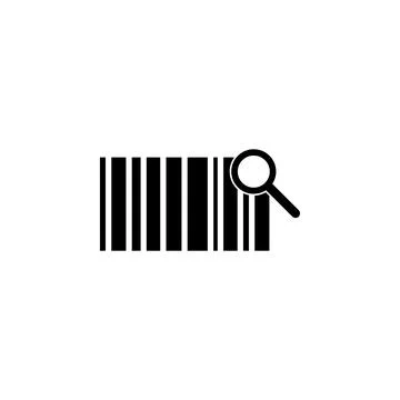 Barcode Search, Find Bar Code Flat Vector Icon Stock-Illustration