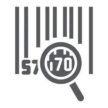 Barcode search glyph icon, logistic and delivery, order tracking sign vector Illustrazione stock