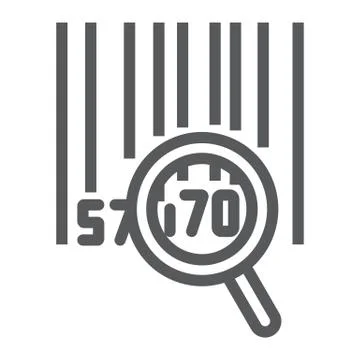 Barcode search line icon, logistic and delivery, order tracking sign vector Illustrazione stock