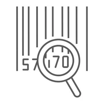 Barcode search thin line icon, logistic and delivery, order tracking sign vector Stock Illustration