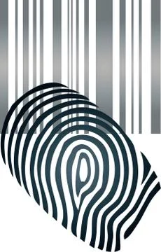 Barcode, security, internet, data, fingerprint, logo Stock Illustration
