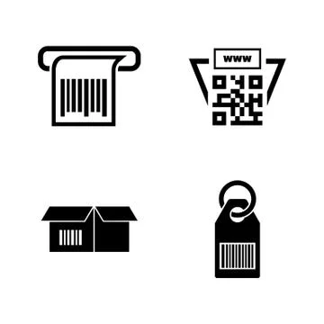 Barcode. Simple Related Vector Icons Stock Illustration