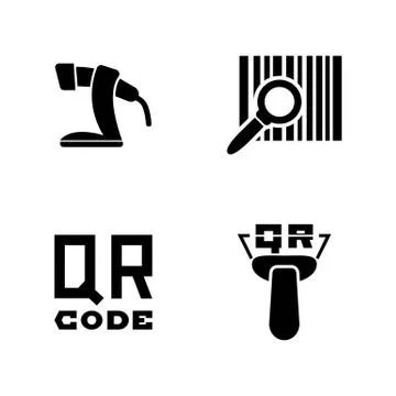 Barcode. Simple Related Vector Icons Illustrazione stock