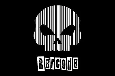 Barcode Skull Abstract Art Background Stock Illustration