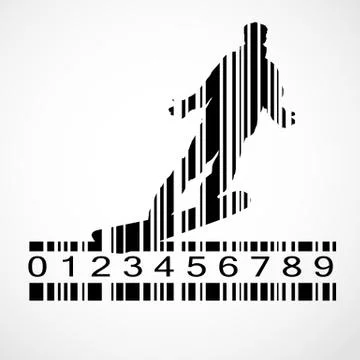 Barcode Snowboarder Image Vector Illustration Illustrazione stock