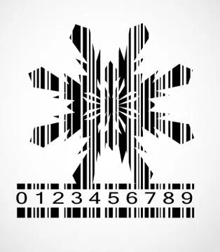 Barcode Snowflake  Image Vector Illustration Illustrazione stock