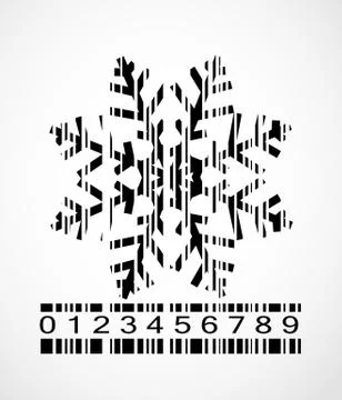 Barcode Snowflake  Image Vector Illustration 스톡 일러스트