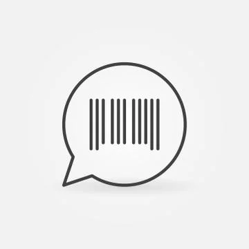 Barcode in speech bubble icon Illustrazione stock
