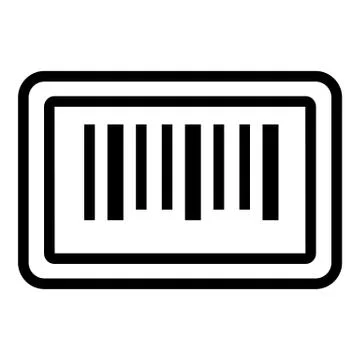 Barcode sticker icon, outline style Stock Illustration