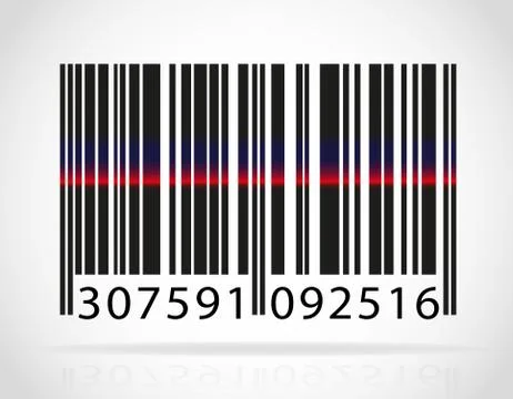 Barcode with the strip from the laser illustration Stock Illustration